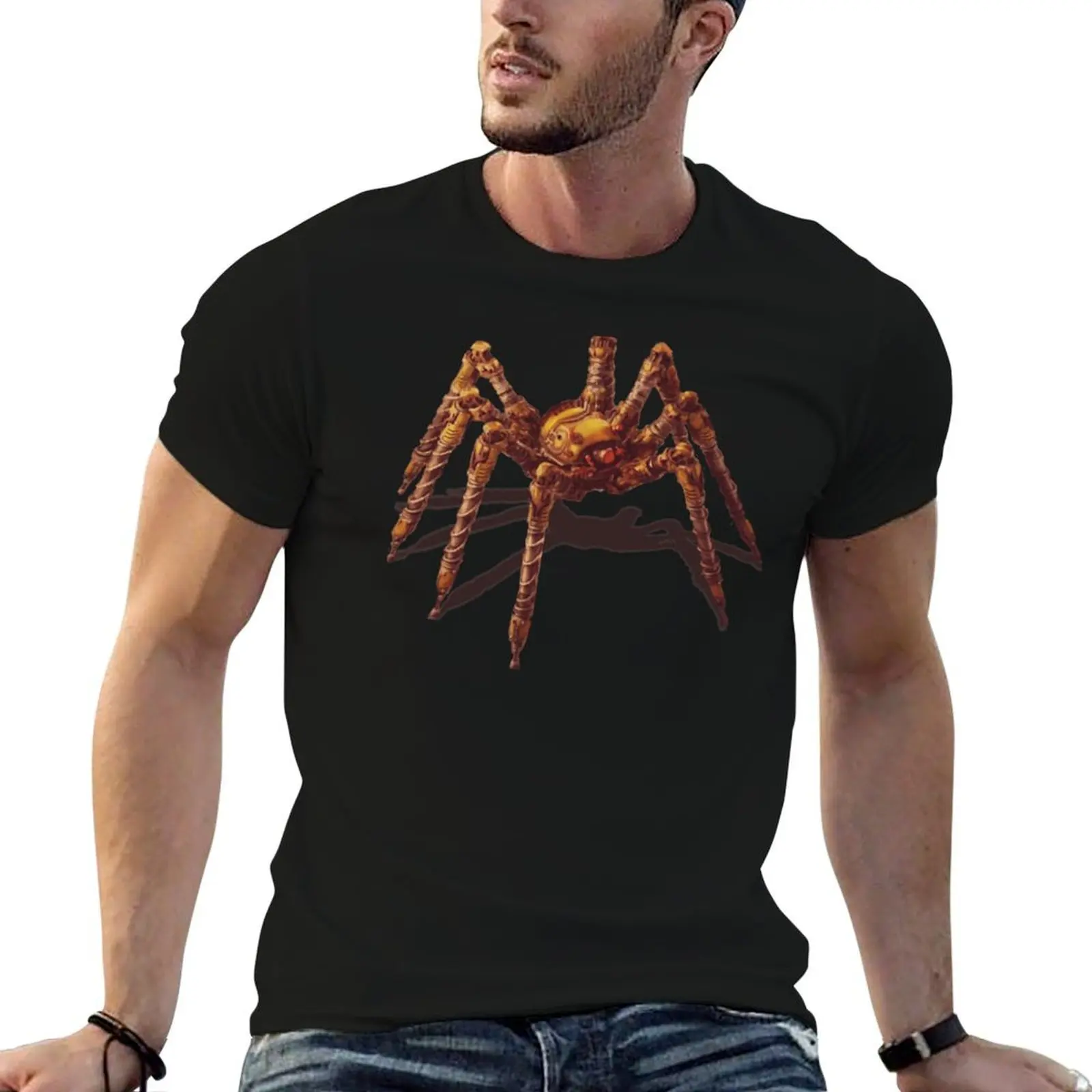 

funny t Factorio t humor funny Spidertron shirts dark T-Shirt shirts cotton