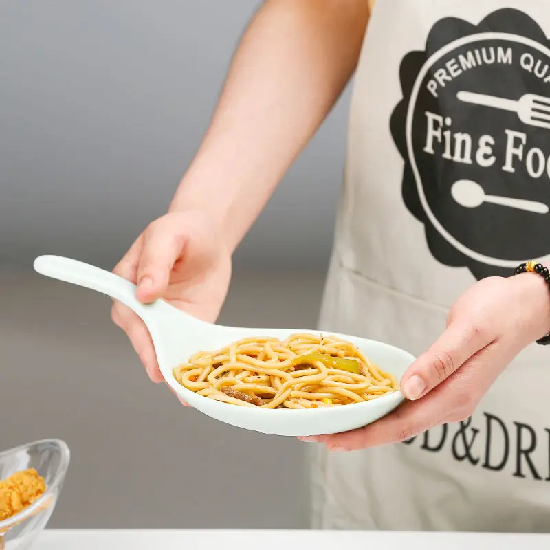 

Корейская ручная тарелка, модная белая с ручкой, большая ложка, поднос для картофеля фри, жареная курица, закуска, тарелка, фруктовый десерт, блюдо для торта, новинка