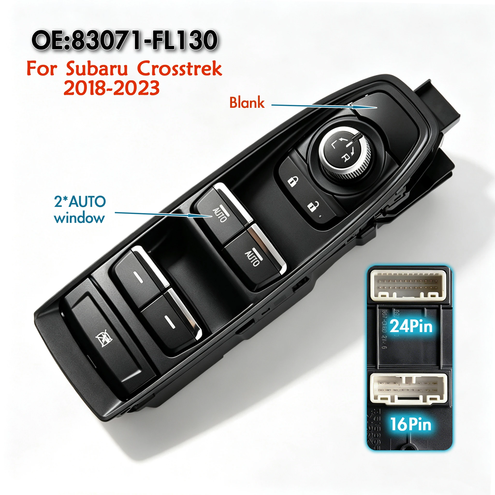 83071-FL130 For Subaru Crosstrek 2018-2023,Front Left Electric Master Power Window Switch Glass Lifter Control Button Panel
