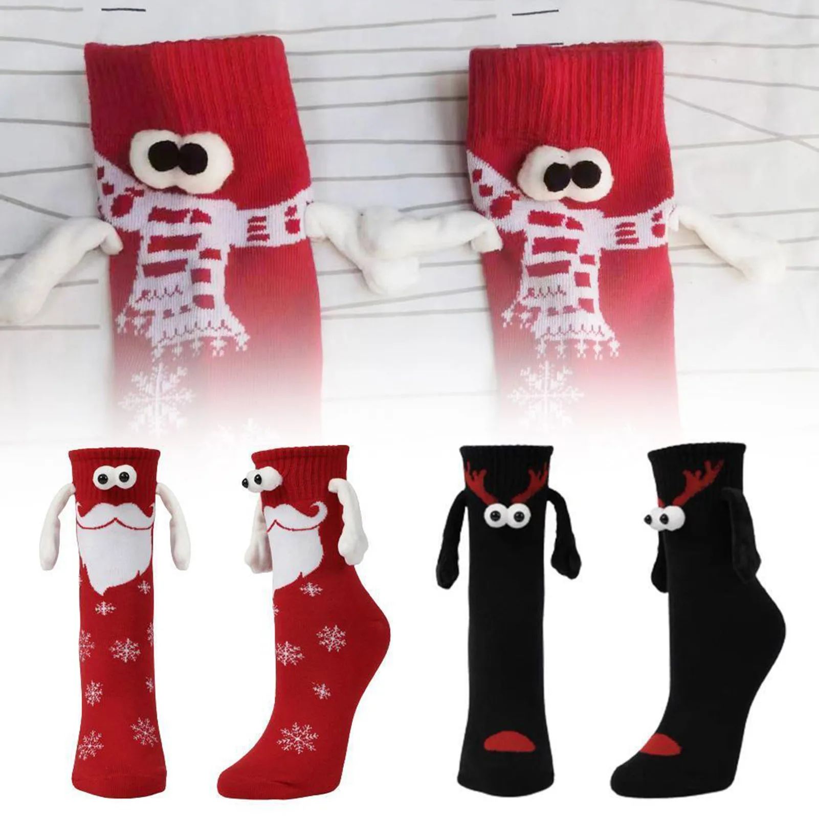 Halloween Funny 3D Doll Couple Socks Cute Kawaii Couple 3D Doll Socks for New Year Christmas Gift