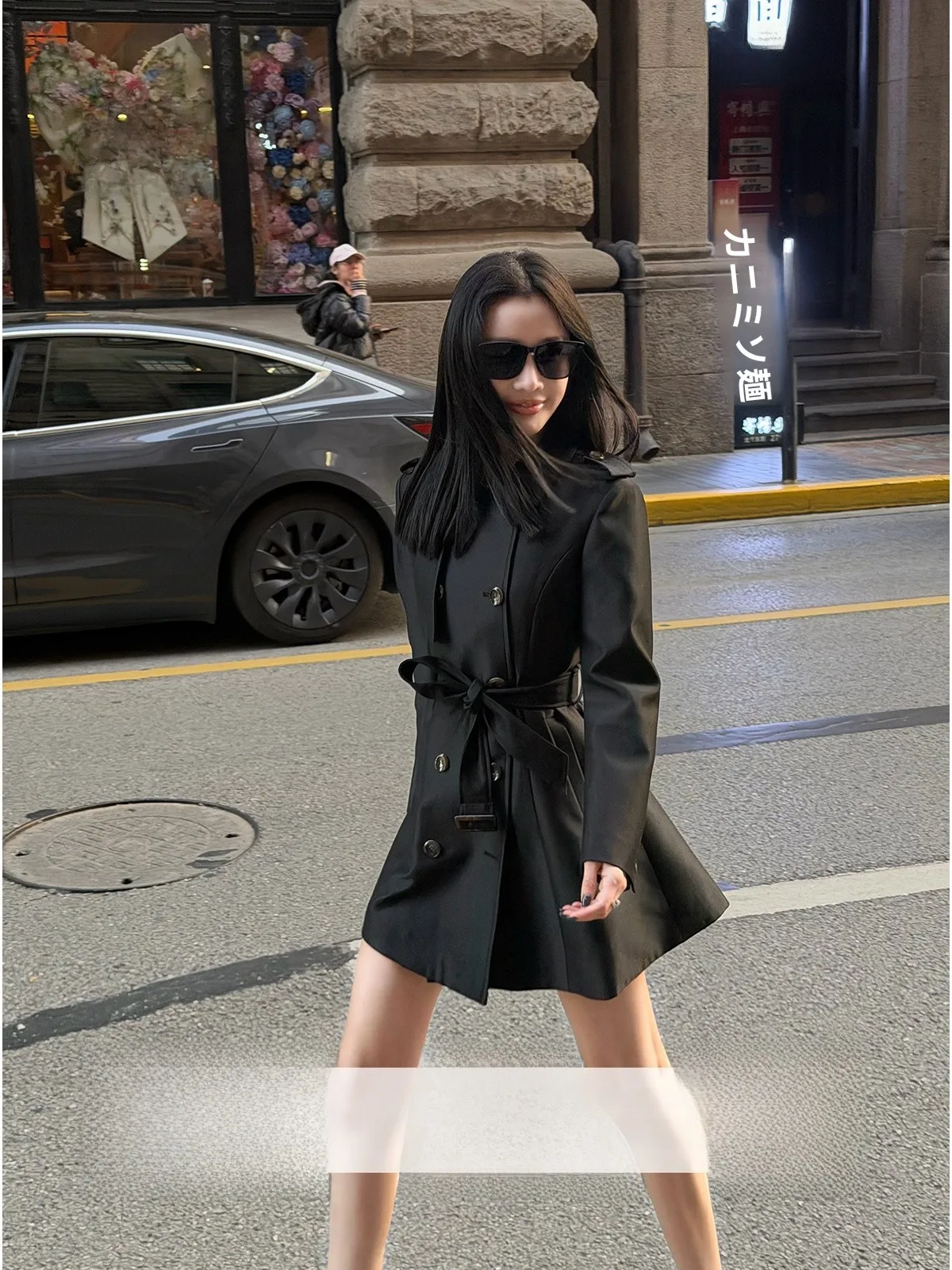 

Rich Girl Briti Sle Double Row Button Women's Coat Casual Faion Long Sve Polyester Fiber Windbreaker with Detachable...