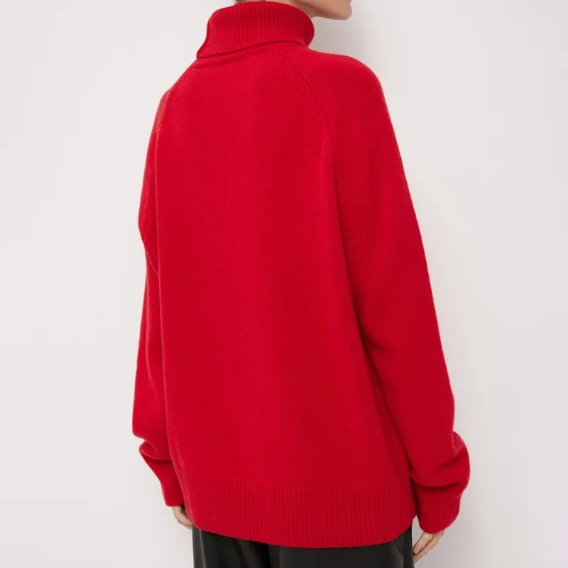 เสื้อสเวตเตอร์คอสูงสำหรับผู้หญิง Talenza รุ่นใหม่ สำหรับฤดูใบไม้ร่วงและฤดูหนาว แบบเรียบง่าย สวมใส่สบาย อุ่นสบาย แฟชั่นสำหรับสาวออฟฟิศ เสื้อถักแบบพื้นฐานสำหรับผู้หญิง