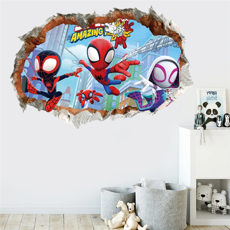 Marvel Superhero Avengers Wall Stickers - Kids Room & Kindergarten Decor Living Room Movie Anime Poster Decals for Boys & Girls view 5
