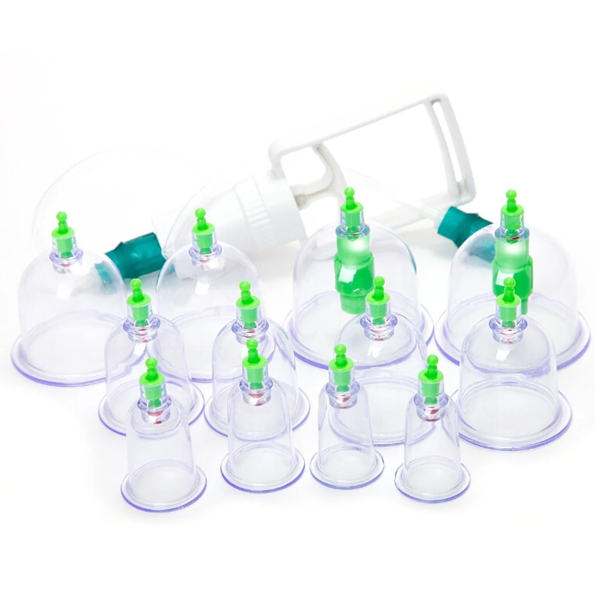 

Household 12 Cups Chinese Medical Vacuum Cupping Massage Therapy Healthy Suction Pump Set Cupping device