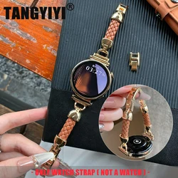 18/20/22MM Band For Samsung Galaxy Watch 7 6 4 Classic 5 Pro Luxury Braided Rope Leather Metal Bracelet Strap Amazfit Bip GT2 3