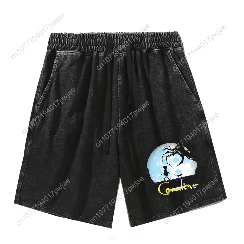 

Coraline cartoon movie Shorts Mans Womans Teenager Retro Short Pants Vintage Cotton Elastic Soft Beach Shorts Customized Pants