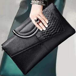 Elegant Snakeskin Pattern Clutch Bag For Women, Luxury Flap Handbag, Casual Simple Purse, Fashion Versatile Single Shoulder Cros