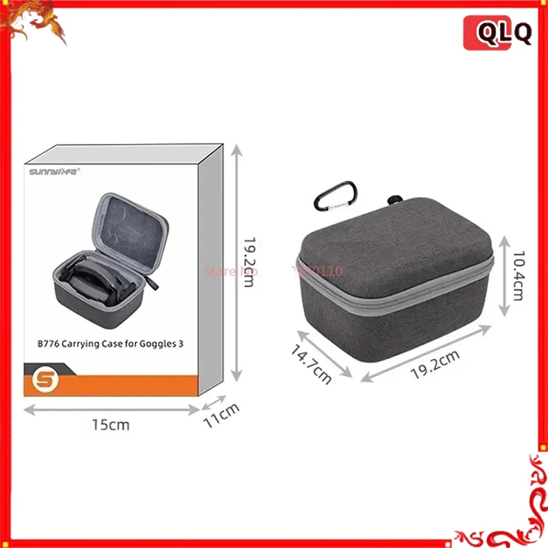 

DJI Flying Glasses 3 Goggles Storage Bag Protective Box with Velvet Shock Absorbent Anti-Drop Accessories for Remote Control Toy