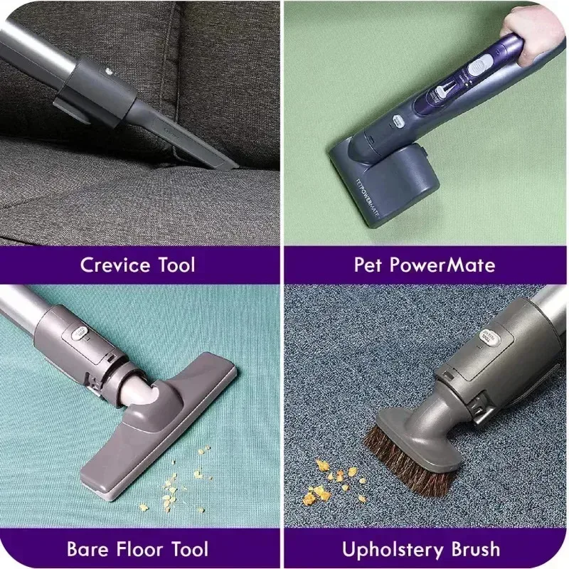 PMD4-Kenmore 600 Series Vacuum Cleaner Ringan dengan Kantong Debu, Pet PowerMate, Sikat Pop-N-Go, 2 Motor, Filter HEPA, Aluminium