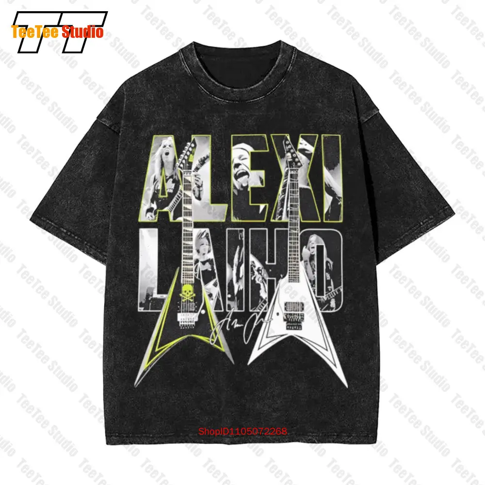 تي شيرت جيتار Alexi Laiho Signature 2021 عتيق كبير الحجم NL85 #1