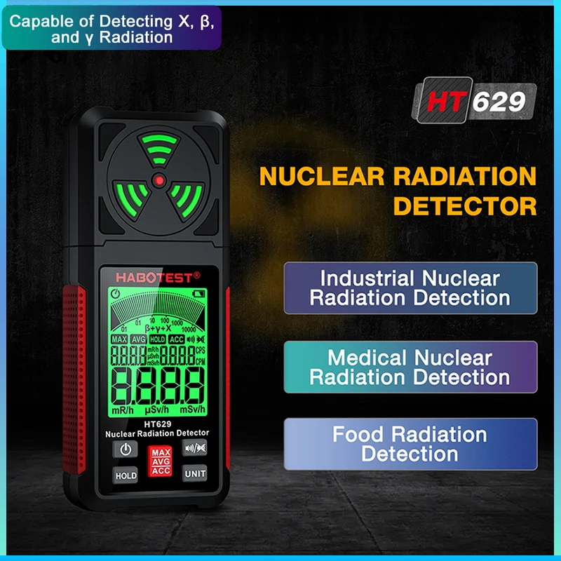 

Детектор ядерного излучения HT629, счетчик Гейгера с ЖК-дисплеем, с функцией измерения рентгеновского излучения