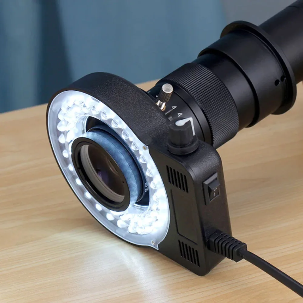 Imagem -06 - Anel Led Fonte de Luz para Microscópio Industrial Lâmpada Iluminador Temperatura de Cor 6500k Brilho Ajustável