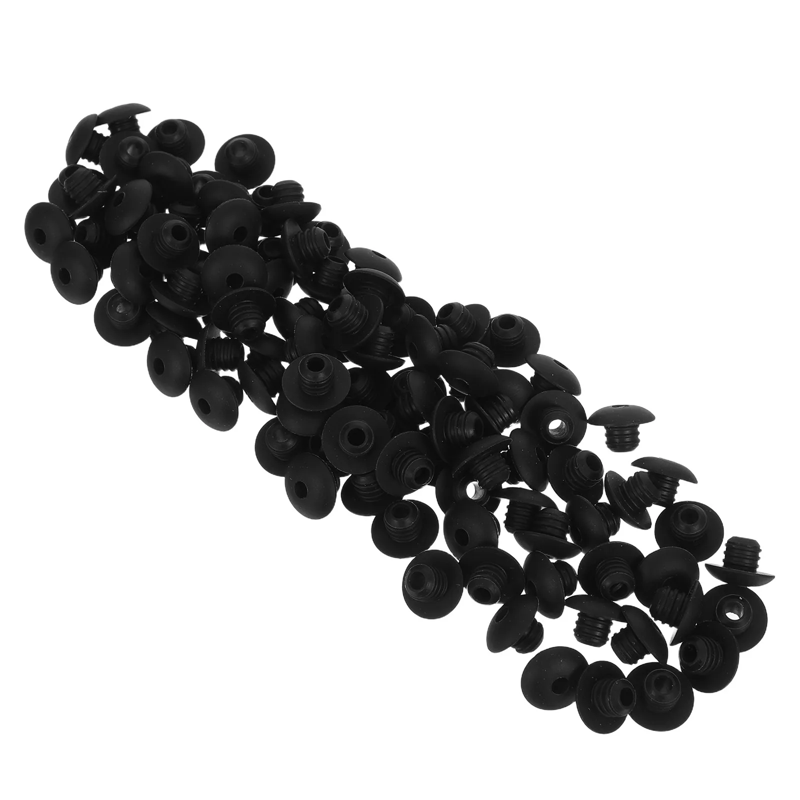 100Pcs Black Silicone Pegboard Hook Stabilizers Secure Anti-Slip Thread Through-Hole Cable Organizer Reusable Gentle Moisture