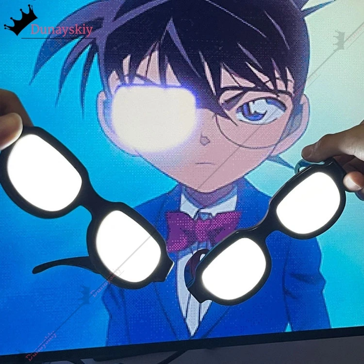 Anime detektyw Conan Kudou Shinichi peruka do cosplay z technologią Led świecące okulary 2025Anime/Halloween odgrywanie ról rekwizyt Party