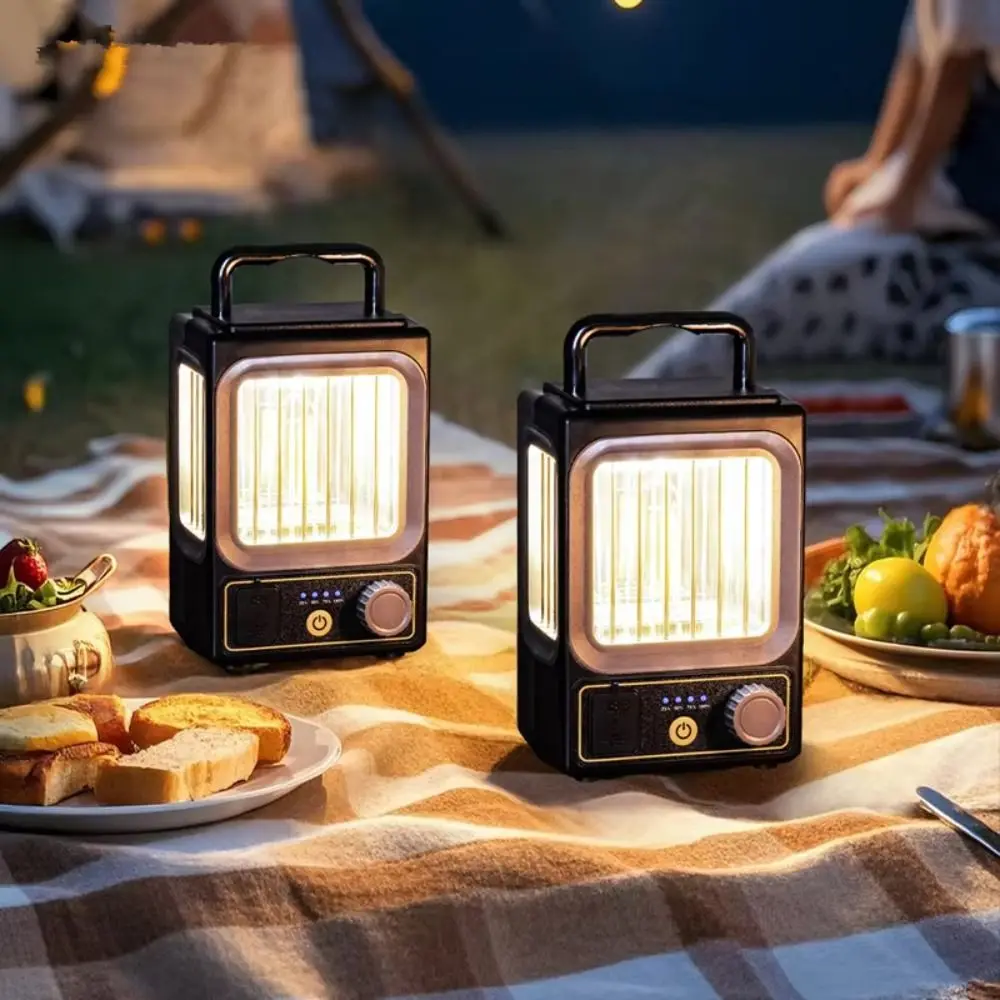

Stepless Dimming Solar Garden Lamp Rechargeable Battery Convenient Charging Portable Hanging Light Handheld Operation