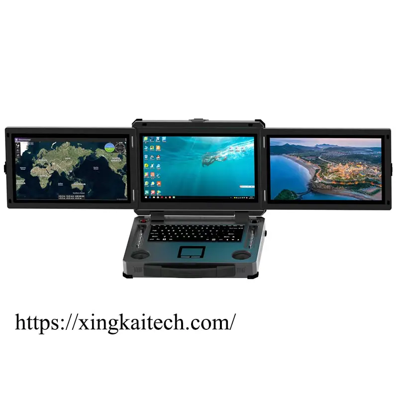 VTOL Fixed Wing Drone Ground Control Station Durable Three Display Integrated Laptop Remote Control UAV Control Station System