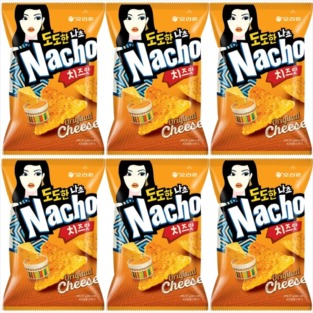 Orion Dodo Han Nacho Sabor Queso 92g X 6 (Compre 2 Juegos y Obtenga 1000 Ganancia X Larga Vida útil)