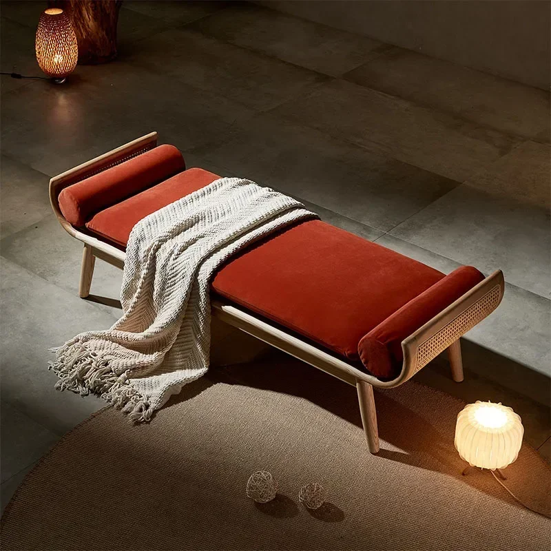 a-1 wood bench doorway shoe changing bench rattan woven bed bench Ready to ship and purchase with peace of mind