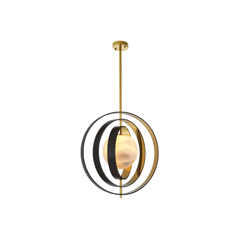 

2025 Trendy Marble Globe LED Chandelier Lighting Lustre Para Sala Estar Alabaster Suspension Luminaire Lampen For Dinning Room