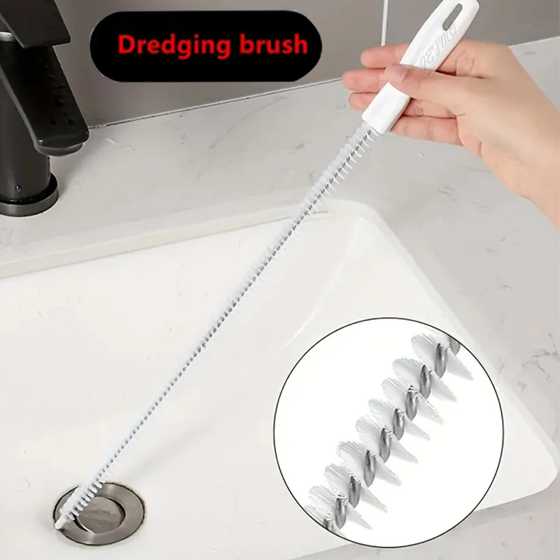 45cm Pipe Dredging Brush Bathroom Hair Sewer Sink Cleaning Brush Drain Cleaner Flexible Kitchen Clog Plug Hole Remover Tool