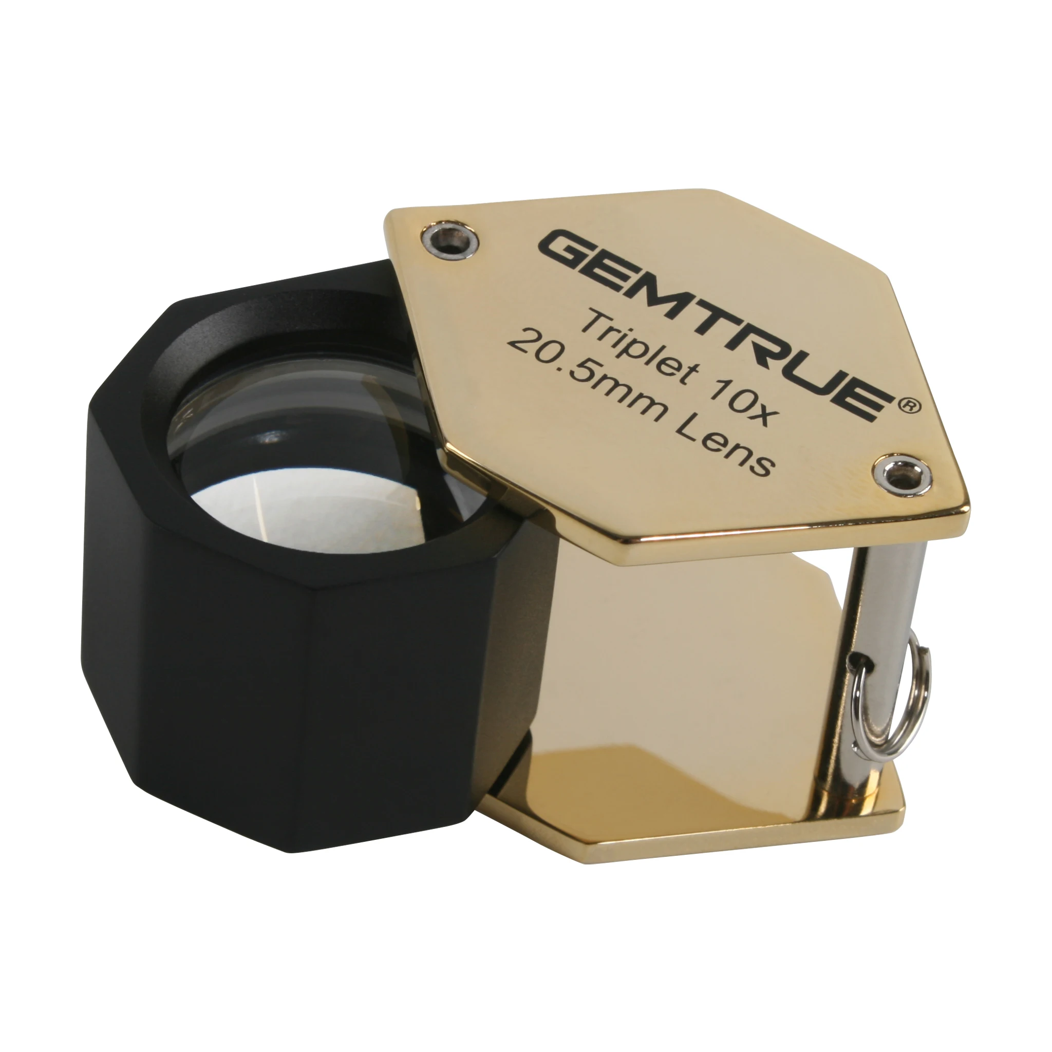 

Potable Diamond Loupe Gold Black Triplet 10x Jewelry Inspection Magnifier Gemstone Loupe DK16003