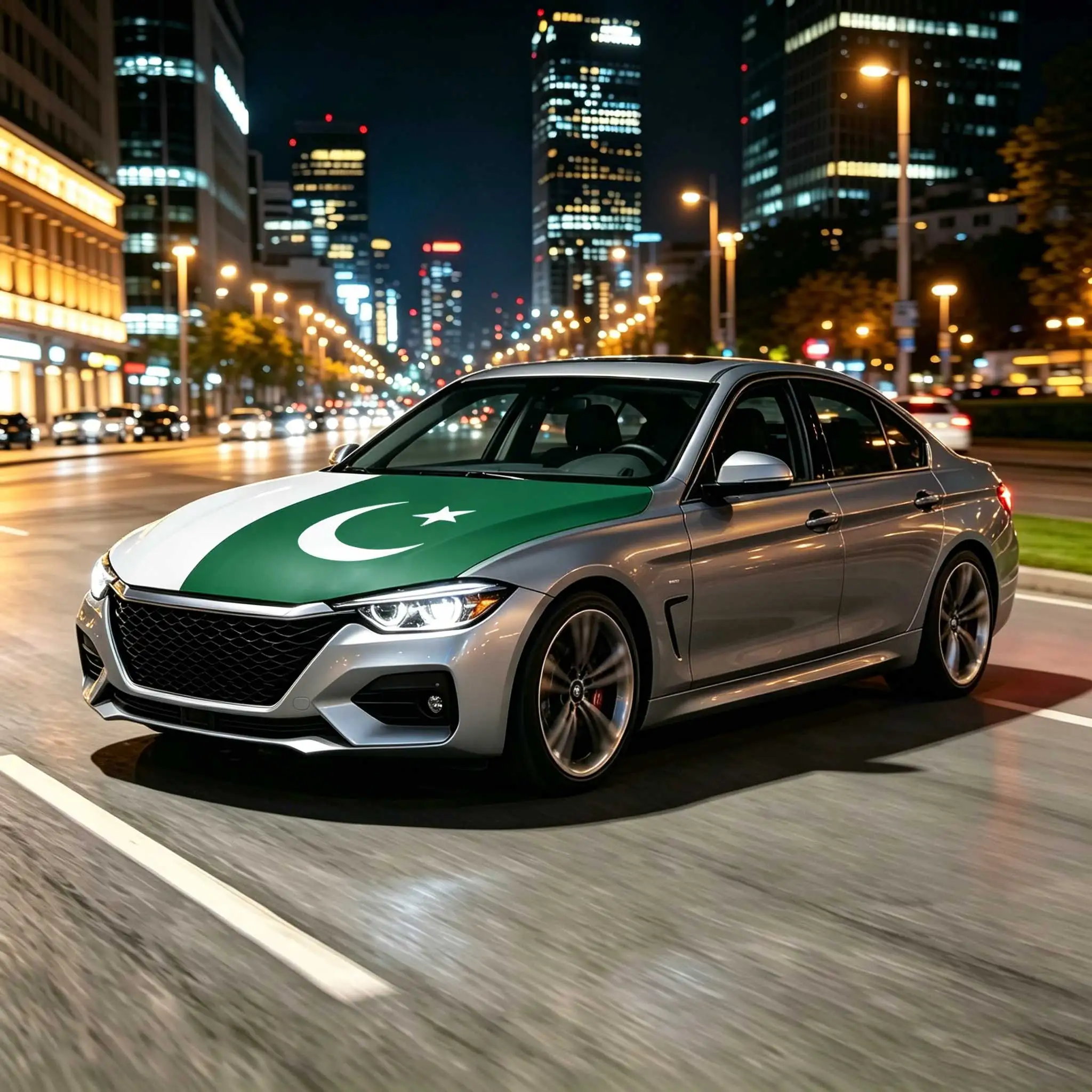 3.8x5.3fts National Pakistan Flag Pakistani Banner Car Hood Cover Flag Elastic Fabrics Engine Cover For Decoration