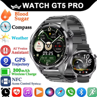 2024 New GT 5 Pro GPS Smart Watch Men Fitness Watch AMOLED Always Display HD Screen NFC BT Call Smartwatch Mens IP67 Waterproof