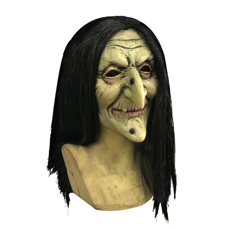 Le Cool Halloween , funny and scary old lady latex witch hat mask - view 5