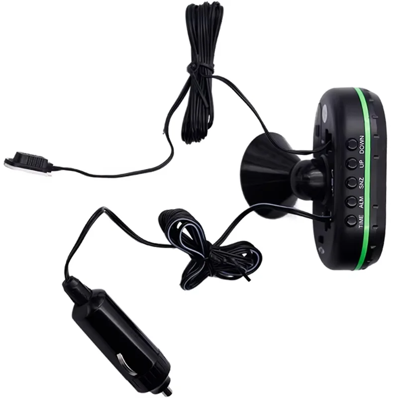 ABJI-termômetro digital para carro DC12V-24V monitor de tensão para carro relógio luminoso alerta de congelamento