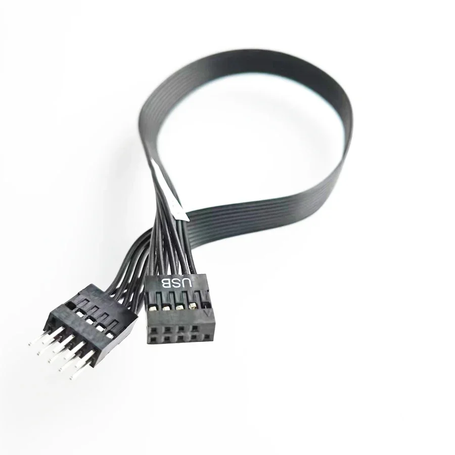 9-PIN USB2.0 Computer Motherboard Extension Cable 9PIN Male To Female Header Internal Port USB Data Cord 24AWG 30cm