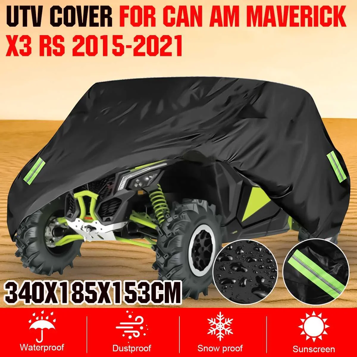 

UTV Cover Utility Vehicle Storage Cover 210D Waterproof Dust-proof Anti-UV For Can Am Maverick X3 X DS X RS Turbo X3 2015-2021