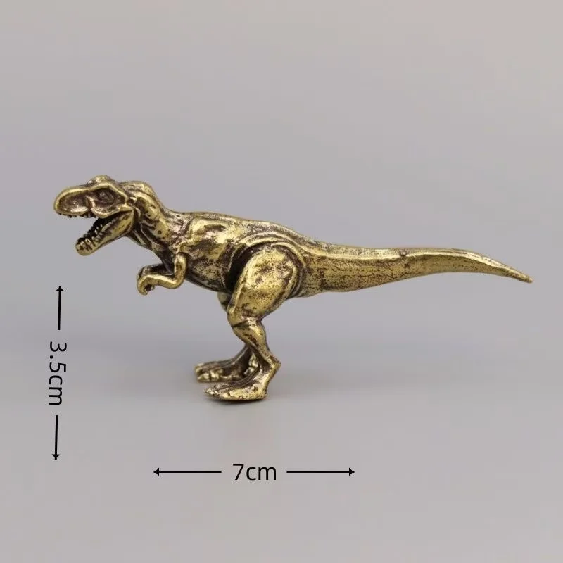 Pure Brass Ornaments Tyrannosaurus Rex Figurines Desktop Crafts Home Office Decorations Creative Christmas Gifts Miniature