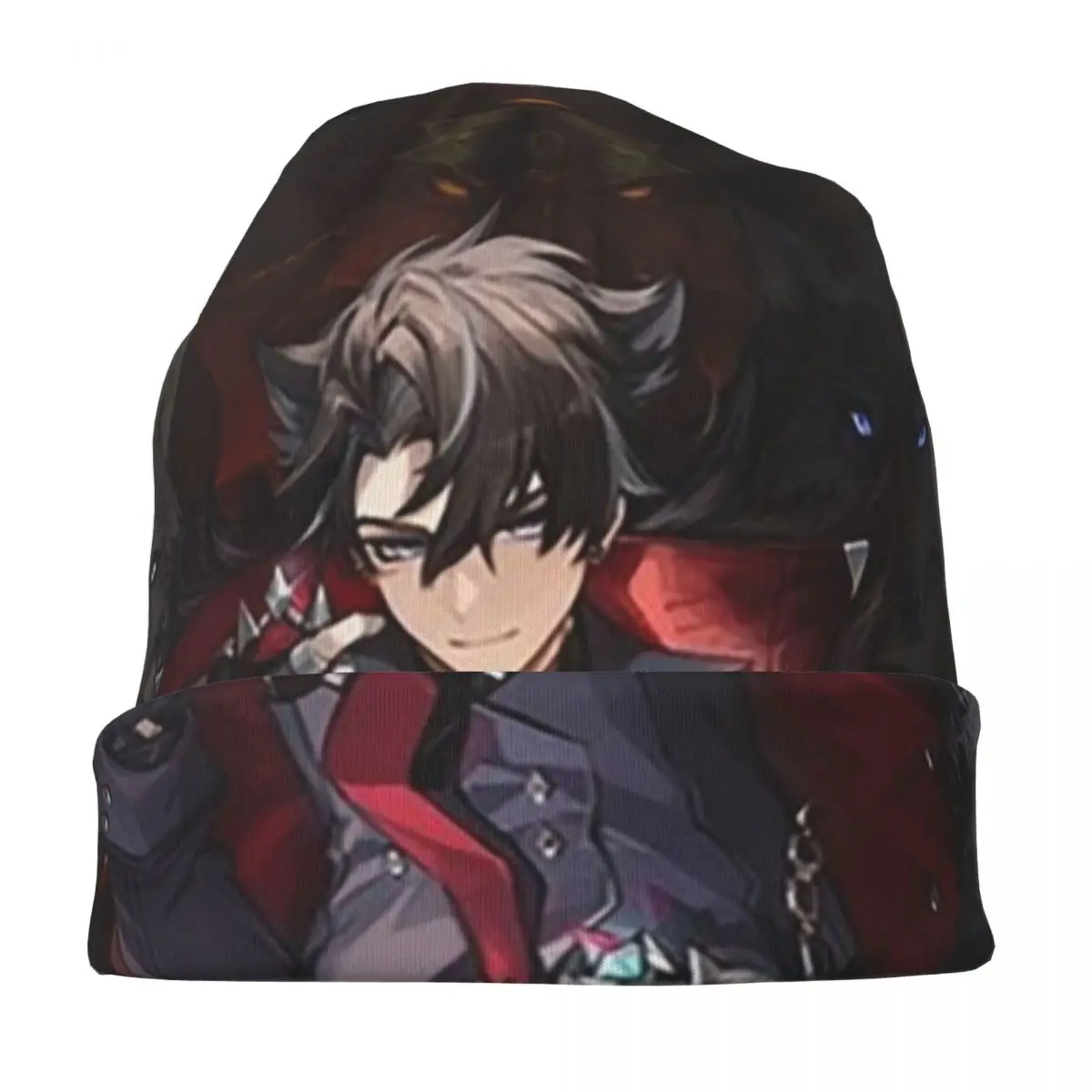 Genshin تأثير Wriothesley ريسلي Skullies قبعة حريمي دافئة الخريف الشتاء في الهواء الطلق قبعة محبوك بونيه قبعات للرجال النساء الكبار