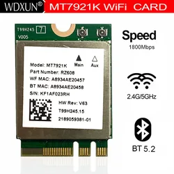 Wi-Fi 6E MT7921k Tri-band 1800M Bluetooth 5.2 desktop / notebook wireless network card supports windows10 / 11