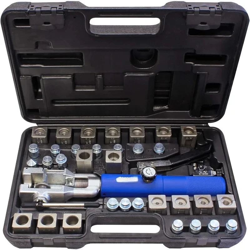 Die Universal hidrolik Flaring alat Set (termasuk 3/8 "dan 1/2" transmisi pendingin garis mati dan adaptor Set)