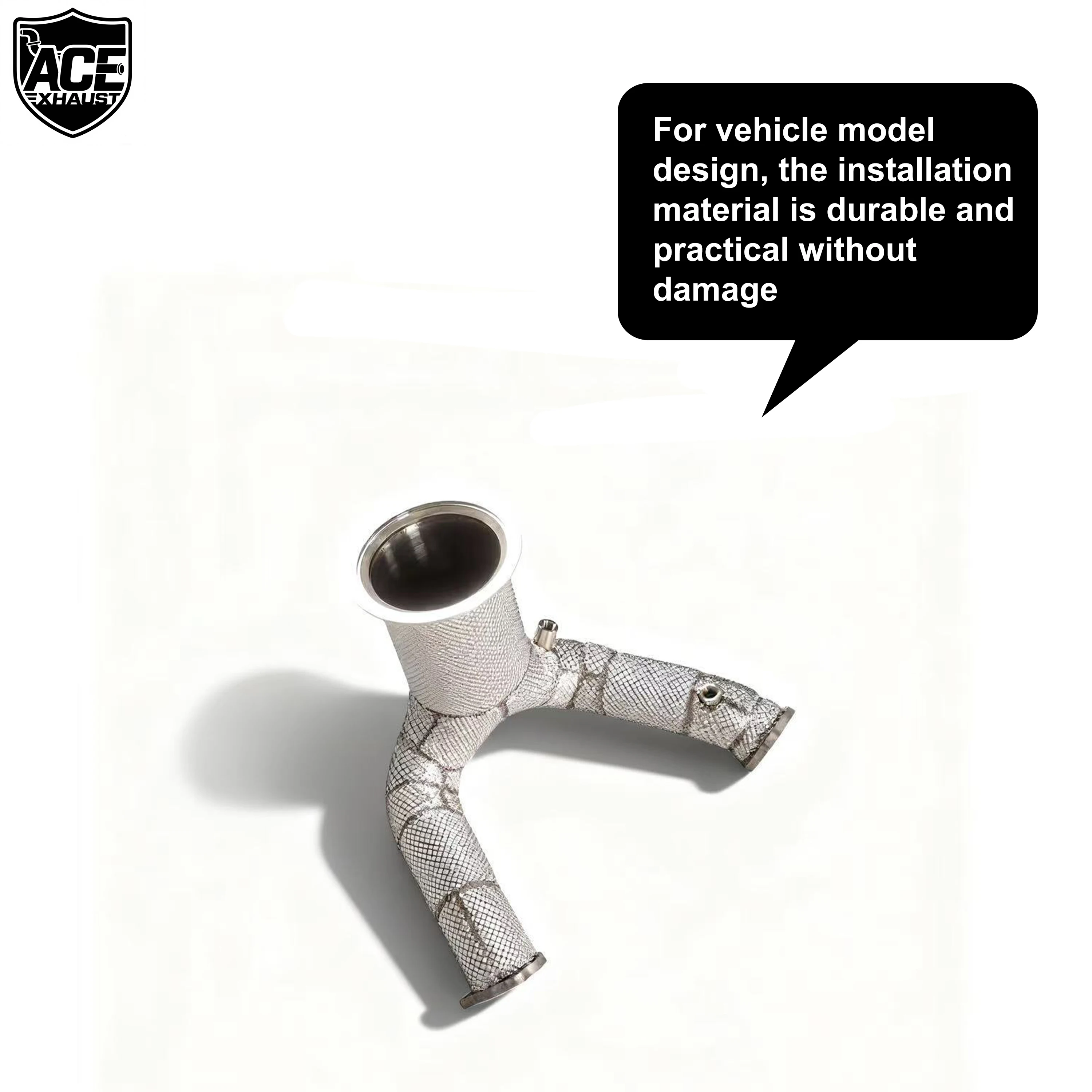 ACE Free Flow Performance Auspuffrohr für Audi Q7 Q8 3.0T Hochwertiges Downpipe mit Hitzeschild SUS304 Auto-Zubehör – Detail 6