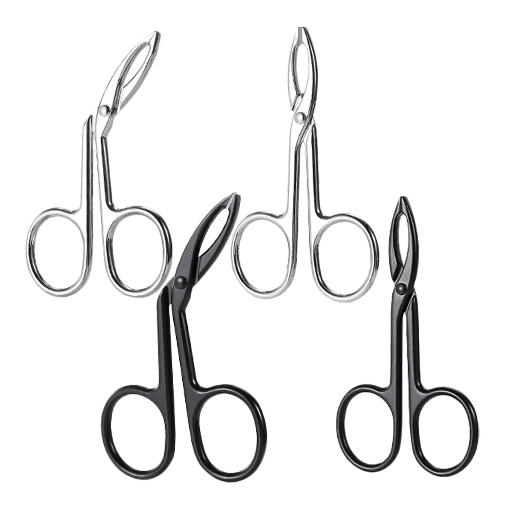 

4 pcs EyebrowTweezersStainlessSteelCurvedStraightTipForWomenMenFacialHairRemovalPluckerScissorEyelashCluster