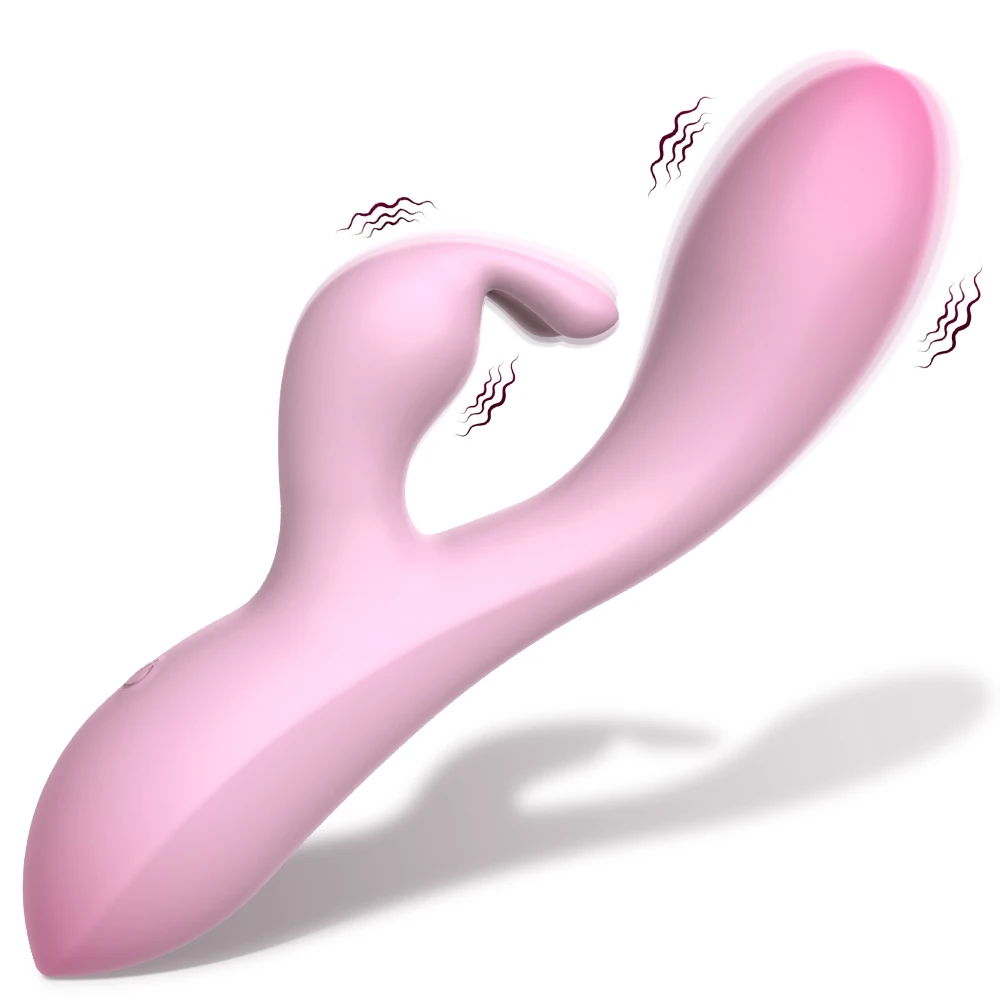 2IN1 Rabbit Dildo Vibrator 10 Vibration Vagina Massager Female Masturbation Nipple Clitoris StimulatorAdult Sex Toys for Women
