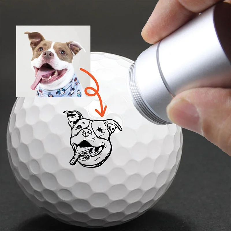 Custom Golf Ball Stamp Personalized Photo Pet Face Logo Stamper Fast Dry Ink Reusable Portable Golf Accessory Gift