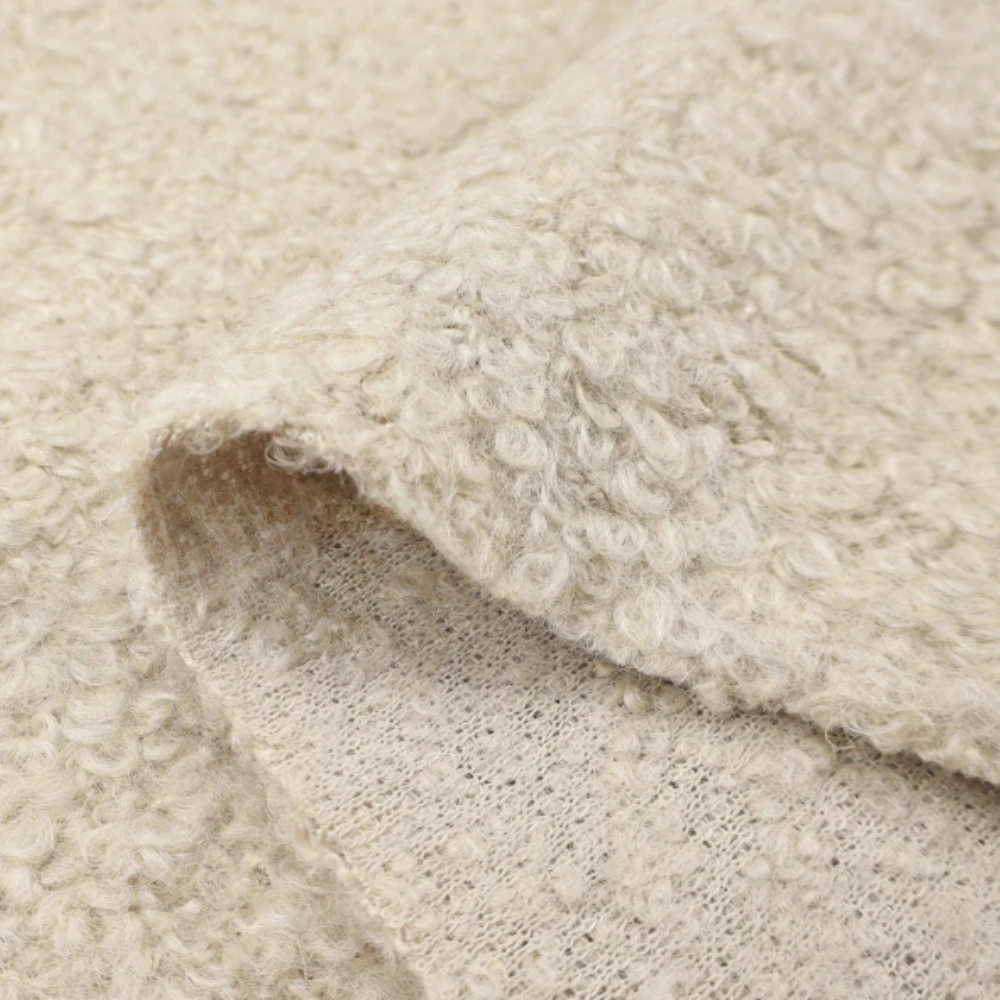 

Drape Soft Looped Knitted Wool Fabric for Autumn Winter Micro Elasticity Coat Cloak Suit Cloth Diy Per Meter Sewing Material