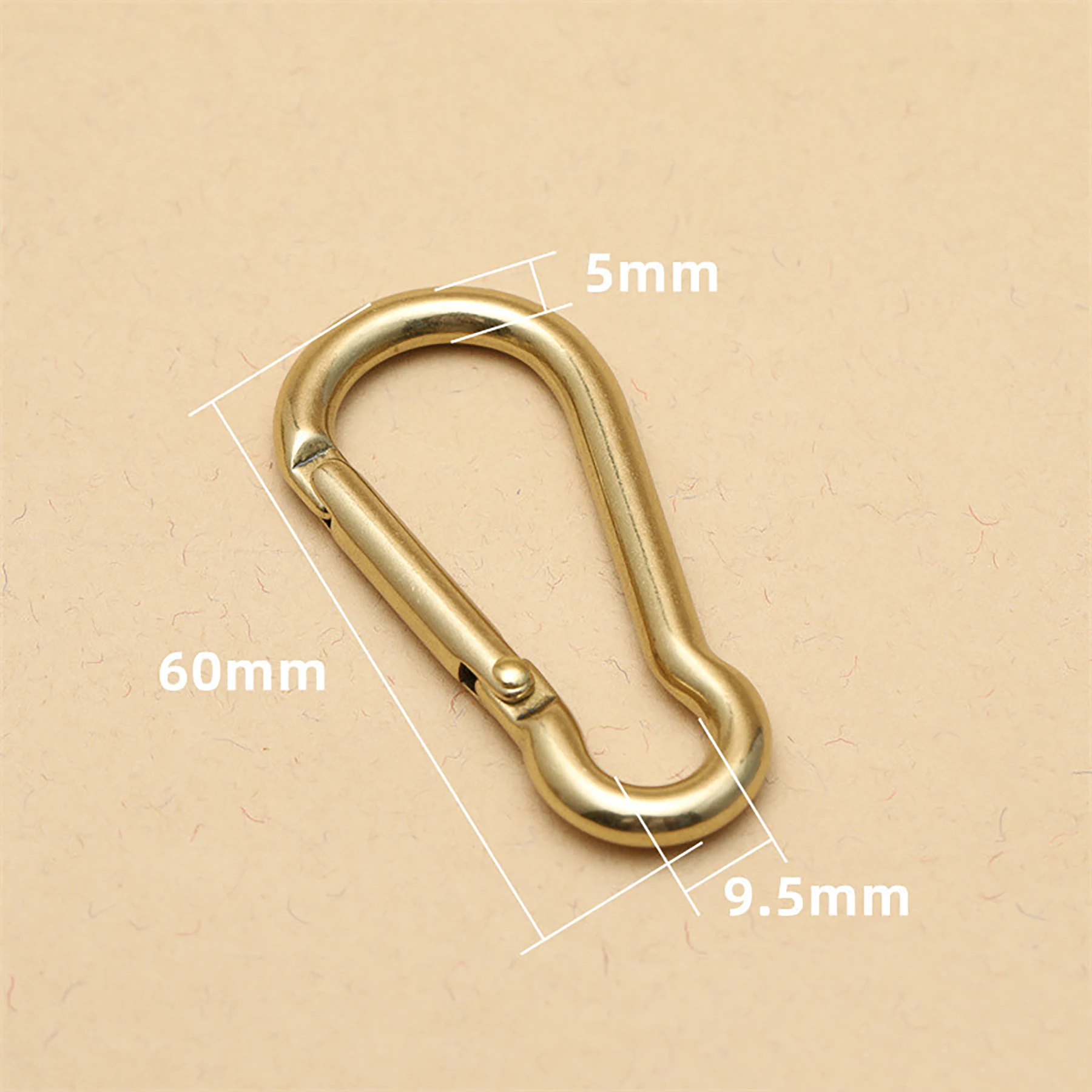 large 2.4 inch Solid brass B Oval Spring load quick release Snap carabiner keychains Hooks clip Purse Shoulder Strap EDC FOB