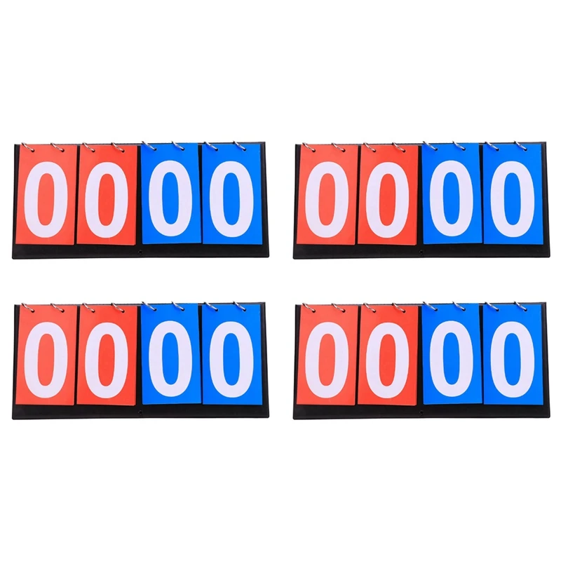 4X 4 Digit Score Board Basketball Soccer Scoreboard For Basketball Football Badminton Volleyball Table Tennis