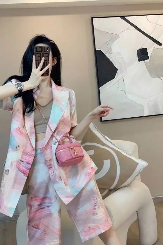 

​​Tweed Suit Set Women Summer 2025 Shorts Blazer Two Piece Premium Chic Professional Modern Workwear​​