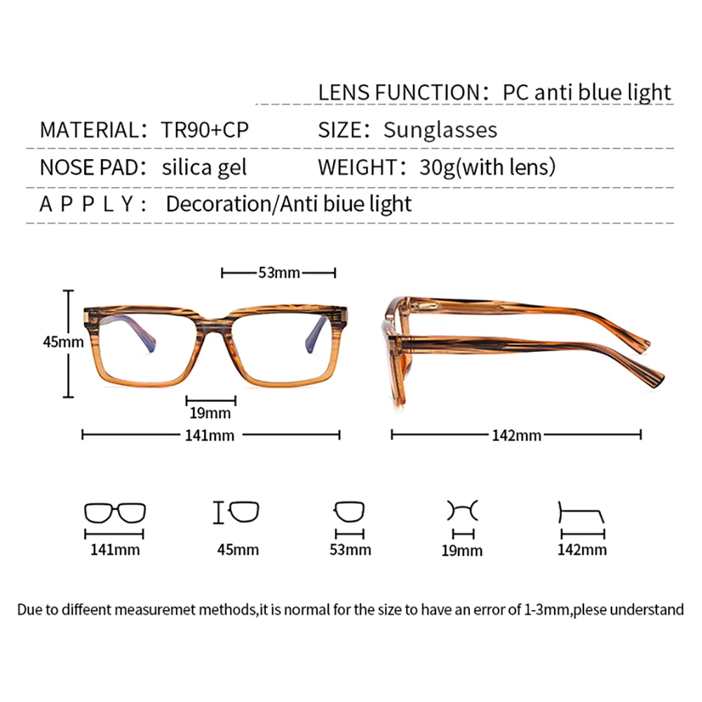 Peekaboo unisex anti blue light glasses for men clear lens CP acetate fashion eyeglasses women TR90 brown black accessories male