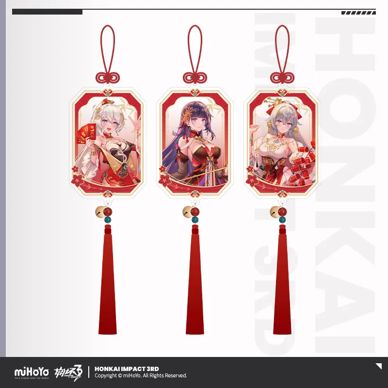 

Official Original Kiana Mei Elysia Keychain pendant mIHOYO Game Honkai Impact 3 Cosplay Anime ornament Halloween Gift