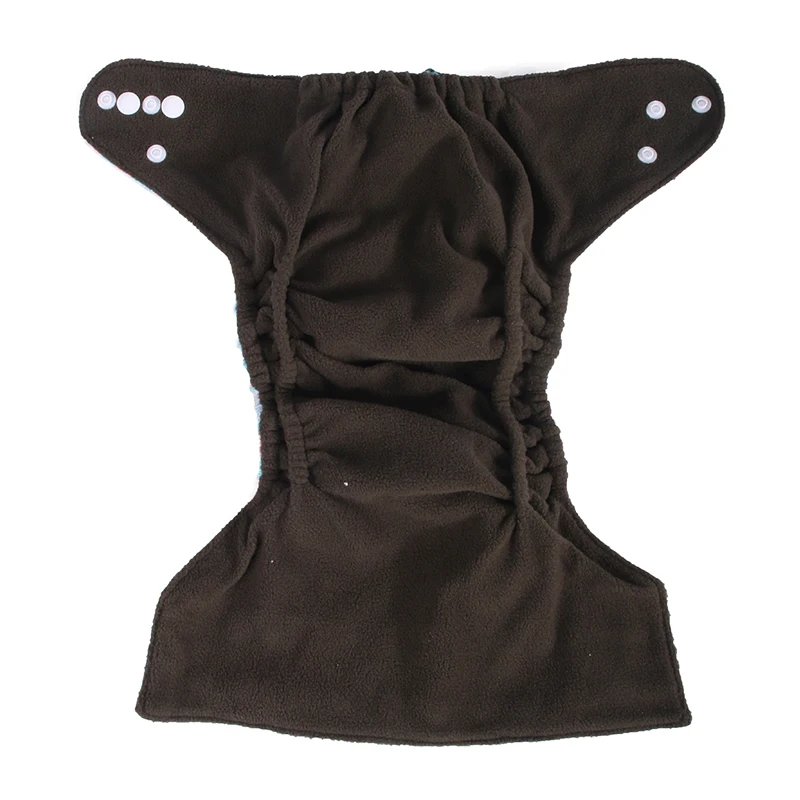 AIO-Couche-culotte lavable écologique pour bébé, doublure au charbon de bambou, réglable, réutilisable, adaptée à 3-15 kg