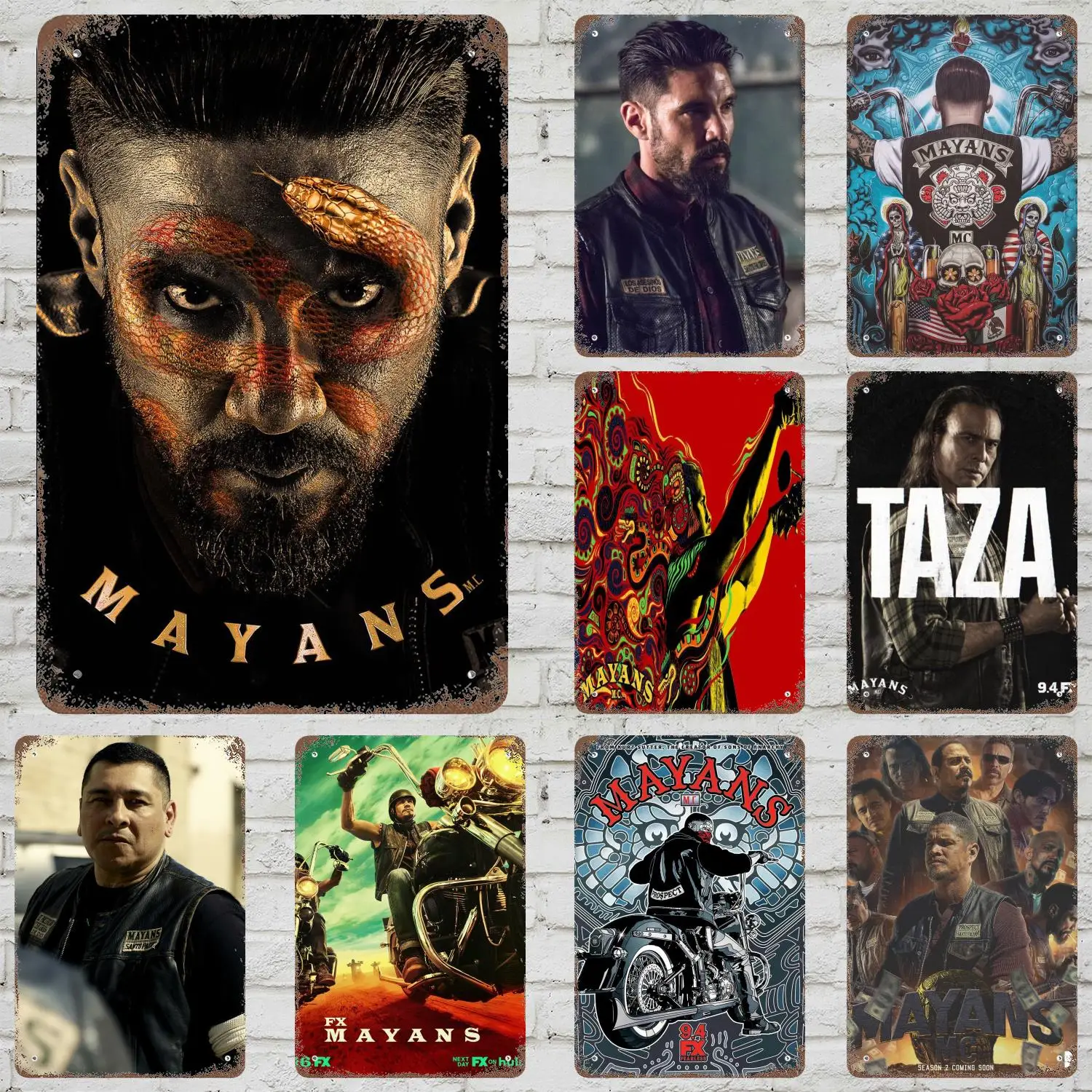 mayans mc - Letrero de metal para bar divertido, placa retro, letrero vintage, bebedero con alcohol, pub, club, cueva de hombre, decoración de pared de cocina