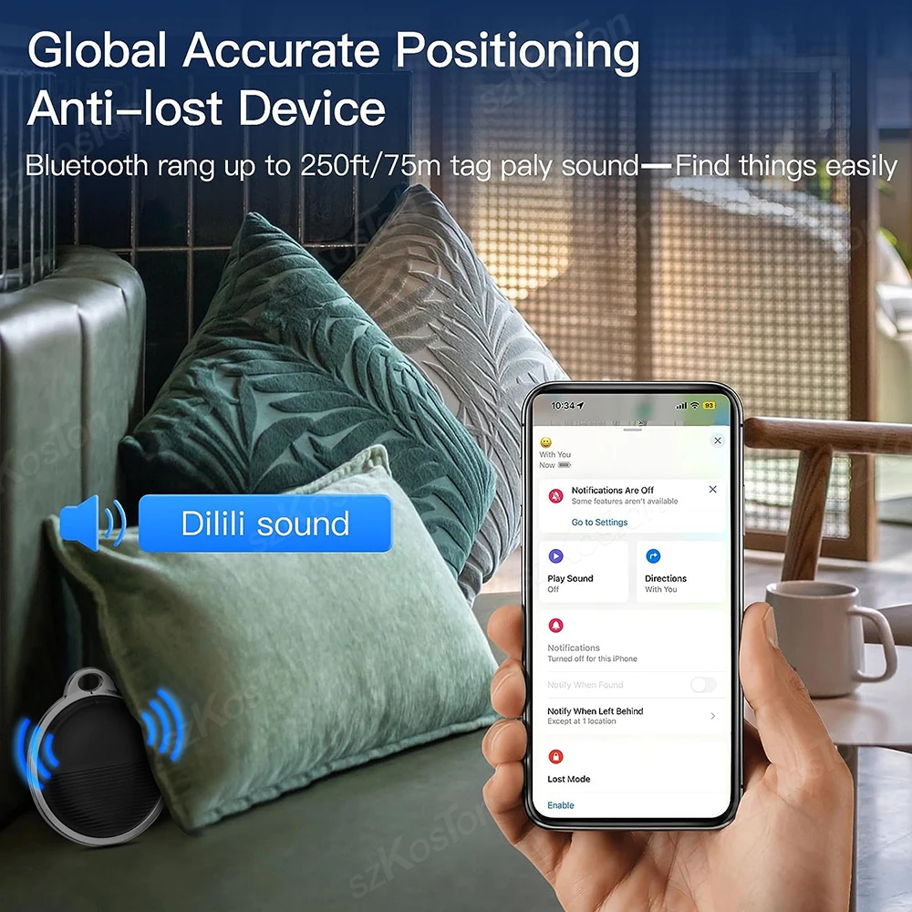 Mini GPS Tracker Compatible with iOS Find My Bluetooth Tracker For Lost Keys Wallet Bags Suitcase Luggage Smart Tag Locator