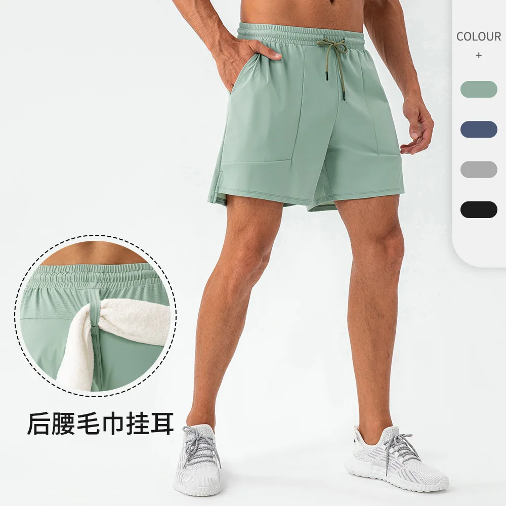 Men's loose fitting gym shorts,nylon cool feeling breathable quick drying moisture absorption training running fitness shorts