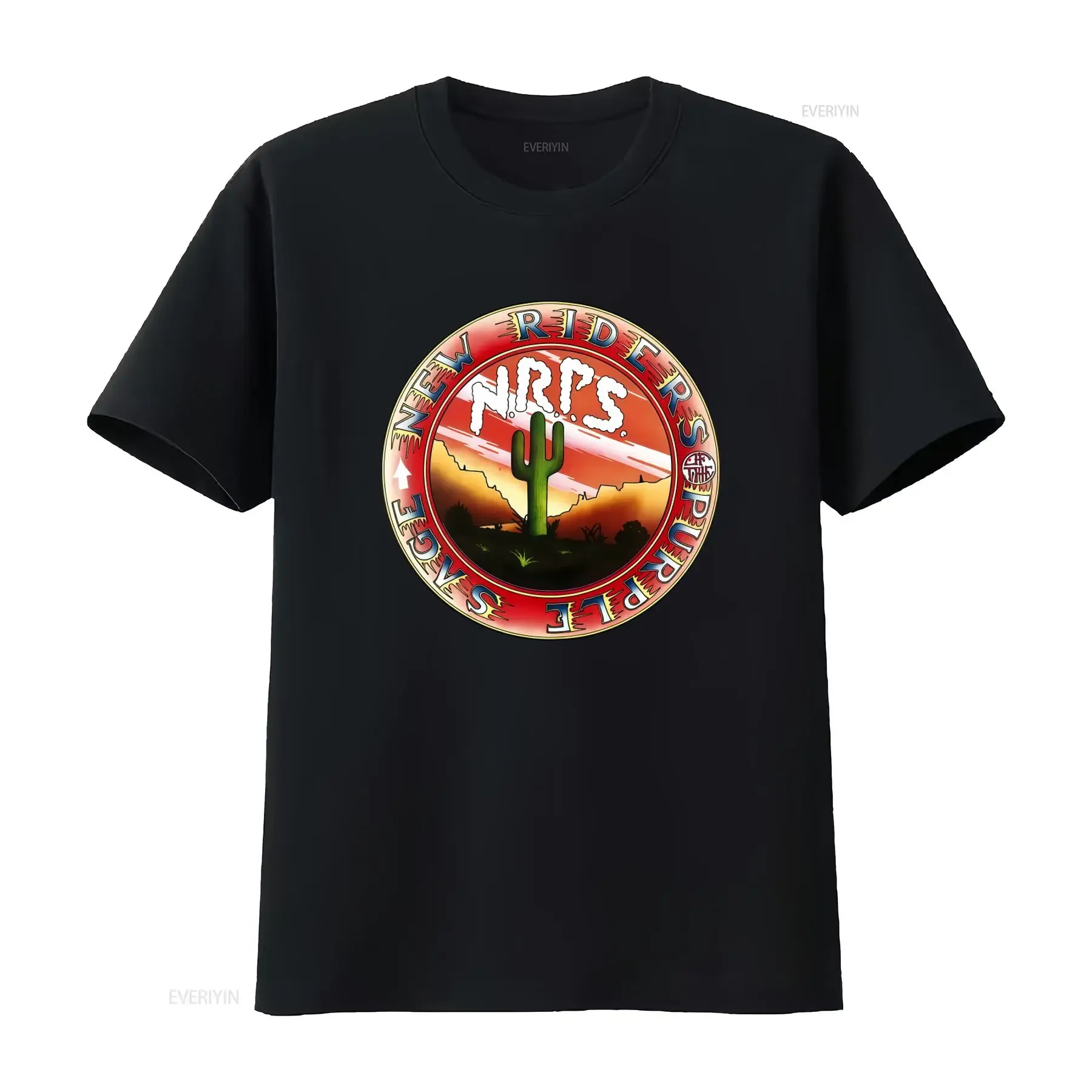 New Riders of the Purple Sage NRPS Classic T Shirt Country Rock Band John Dawson Desert Cactus Design vintage Washed fashion